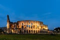 Beautiful view of illuminated Colosseum in the evening. Rome, Italy. Royalty Free Stock Photo