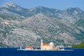 Island of Our Lady on Reef near town Perast in Bay of Kotor, Montenegro Royalty Free Stock Photo