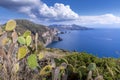 Beautiful view of the island of Vulcano from the island of Lipari Royalty Free Stock Photo