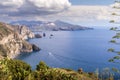 Beautiful view of the island of Vulcano from the island of Lipari Royalty Free Stock Photo