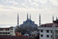 Istanbul cityscape. City roofs and Blue mosque. Turkey Royalty Free Stock Photo