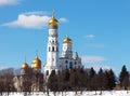 Beautiful view of Ivan the Great Bell Tower in sunny winter day Royalty Free Stock Photo