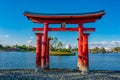 Beautiful view of Japan Pavilion , blue lake and sphere at Epcot in Walt Disney World 1