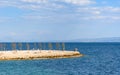 Beautiful view of the Jezinac beach at the foot of Marjan hill in Split, Croatia