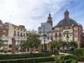 Beautiful view of the Joan de Vila Rasa square in the historic center of Valencia, Spain
