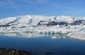 Beautiful View of Jokulsarlon Iceland with Water and Iceburgs Royalty Free Stock Photo