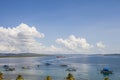 Beautiful view of Kamali Beach with traditional fishing boats in Baubau City, Southeast Sulawesi, Indonesia