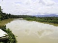 Beautiful view of Kampar River from Muara Takus Village, Kampar Regency Royalty Free Stock Photo