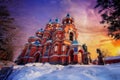 Beautiful view of Kazan Church in the city of Irkutsk