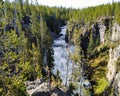 Beautiful view of Kepler Cascades waterfall, in southwestern Yellowstone National Park, USA Royalty Free Stock Photo