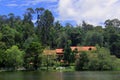 Beautiful view of kodaikanal lake with houses. Royalty Free Stock Photo