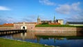 Beautiful view of the Kronborg castle - view of the entrance gate, the channel in the day time Royalty Free Stock Photo