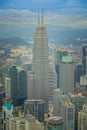 Beautiful view of Kuala Lumpur from Menara Kuala Lumpur Tower, a commmunication tower and the highest viewpoint in the