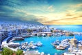 Beautiful view of the Kyrenia Bay in Kyrenia Girne, North Cyprus