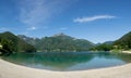 Beautiful view of Lago Di Ledro and surrounding mountains, Italy Royalty Free Stock Photo