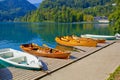 Beautiful view of lake bled in autumn in Slovenia Royalty Free Stock Photo