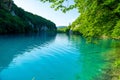 Lake with clear turquoise water, National park Plitvice Lakes, C Royalty Free Stock Photo