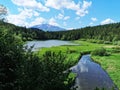 Beautiful view of Lake Erlauf with mountain Oetscher in the background Royalty Free Stock Photo
