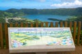 Beautiful view of lake `Lagoa das Sete Cidades` from viewpoint