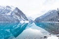 Beautiful view of Lake Louise in winter. Banff National Park, Alberta, Canada. Royalty Free Stock Photo