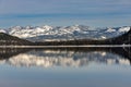 Beautiful view of lake Tahoe and snow-capped mountains in the USA. Royalty Free Stock Photo