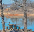 Beautiful view of Lake Texoma`s Picnic Area in Kingston, Bryon County, Oklahoma Royalty Free Stock Photo