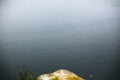 Beautiful view on lake waves. River and cliff with wildflower landscape. Bakota lake and Dnister river in Ukraine. Travelling and