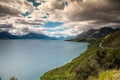 Beautiful view and landscape of lake in South Island, New Zealand Royalty Free Stock Photo