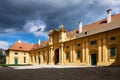 Beautiful view of lednice castle with storm clouds. South Moravia.Czech Republic Royalty Free Stock Photo