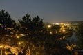 Beautiful view from Letna park at the Prague cityscape at night Royalty Free Stock Photo