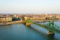 Beautiful view of the Liberty Bridge over the river Danube in Budapest, Hungary Royalty Free Stock Photo