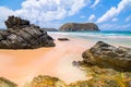 Lion Beach (Praia do Leao) in Fernando de Noronha Island Brazil, famous for spawning and preserving sea turtles Royalty Free Stock Photo