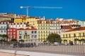 Beautiful view on Lisbon street and Casa dos Bicos at the Campo das Cebolas