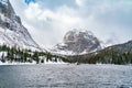 Beautiful view of Loch Vale Lake in Rocky Mountain National Park Royalty Free Stock Photo