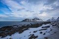 Beautiful view of lofoten islands in winter time Royalty Free Stock Photo