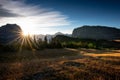 Beautiful view of Logan Pass in Glacier National Park at sunrise, Montana, USA Royalty Free Stock Photo