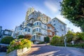 Beautiful view of Lombard street in the sun, San Francisco, long exposure Royalty Free Stock Photo