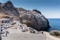 Beautiful view of a lounge of Santorini Island in Greece Royalty Free Stock Photo