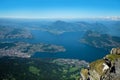 Beautiful view of the Lucerne lake Vierwaldstattersee and Swiss Alps from Pilatus Royalty Free Stock Photo