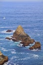 Beautiful view of a magnificent coast and peaky cliffs of Loiba in Galicia in Spain