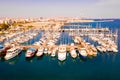 Beautiful view of the main street of Larnaca, cathedral and Phinikoudes beach Royalty Free Stock Photo