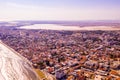 Beautiful view of the main street of Larnaca, cathedral and Phinikoudes beach Royalty Free Stock Photo