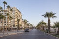 Beautiful view of the main street of Larnaca and Phinikoudes beach