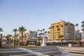 Beautiful view of the main street of Larnaca and Phinikoudes beach