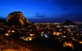 Beautiful view of the majestic Afyonkarahisar in western Turkey at night