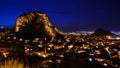 Beautiful view of the majestic Afyonkarahisar in western Turkey at night