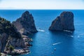 Beautiful view of majestic rocks in Faraglioni, Capri, Italy Royalty Free Stock Photo