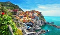 Beautiful view of Manarola .Is one of five famous colorful villages of Cinque Terre National Park in Italy