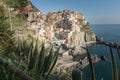 Beautiful view of Manarola town. Is one of five famous colorful villages of Cinque Terre National Park in Italy Royalty Free Stock Photo