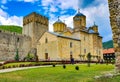 Beautiful view of a Manasija monastery Despotovac Serbia